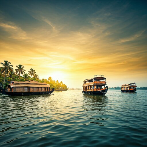 AKTPA website — Kerala backwaters with houseboats at sunrise